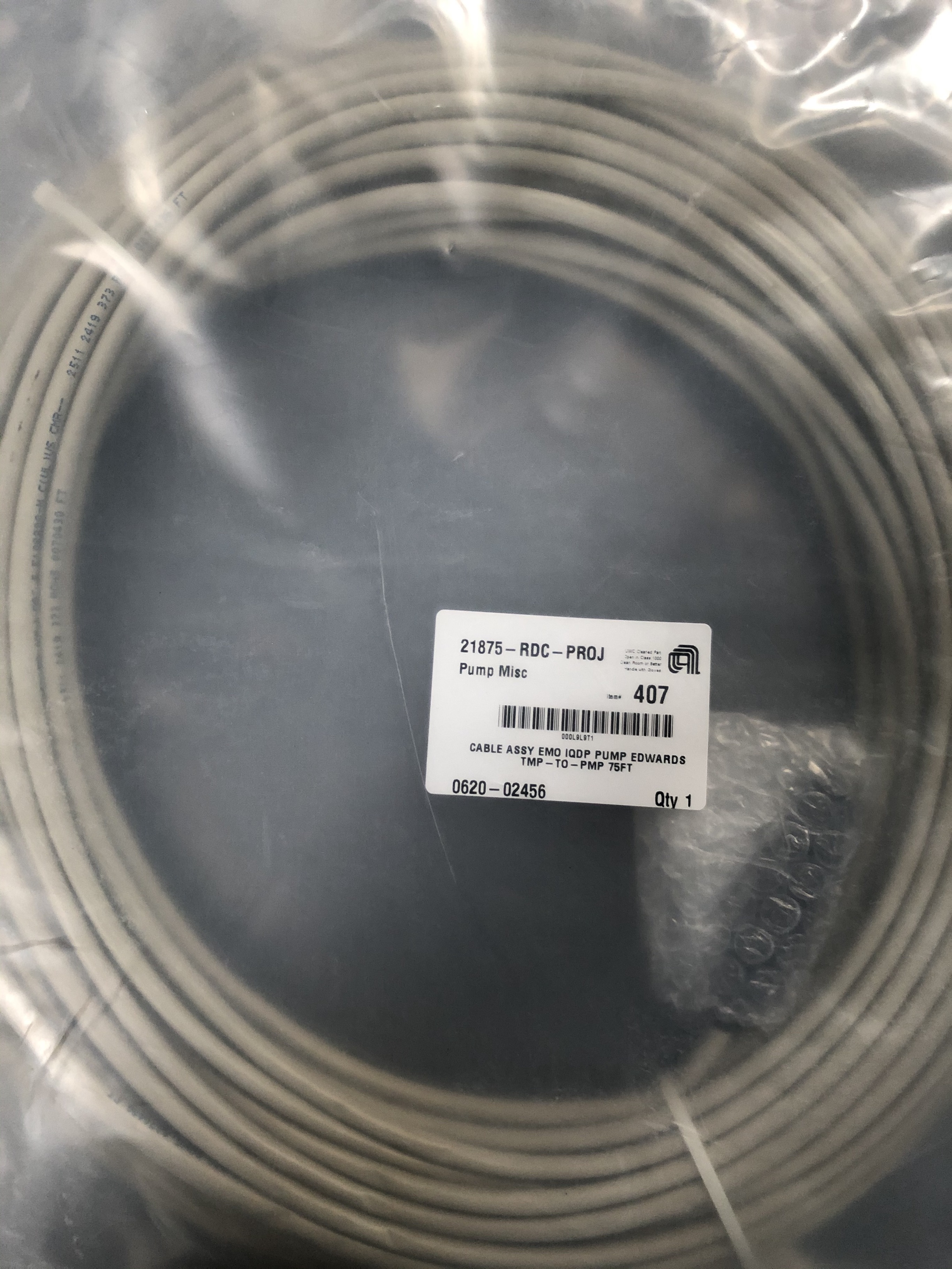 CABLE ASSY EMO EQDP PUMP EDWAREDS TMP-TO-PMP 75FT