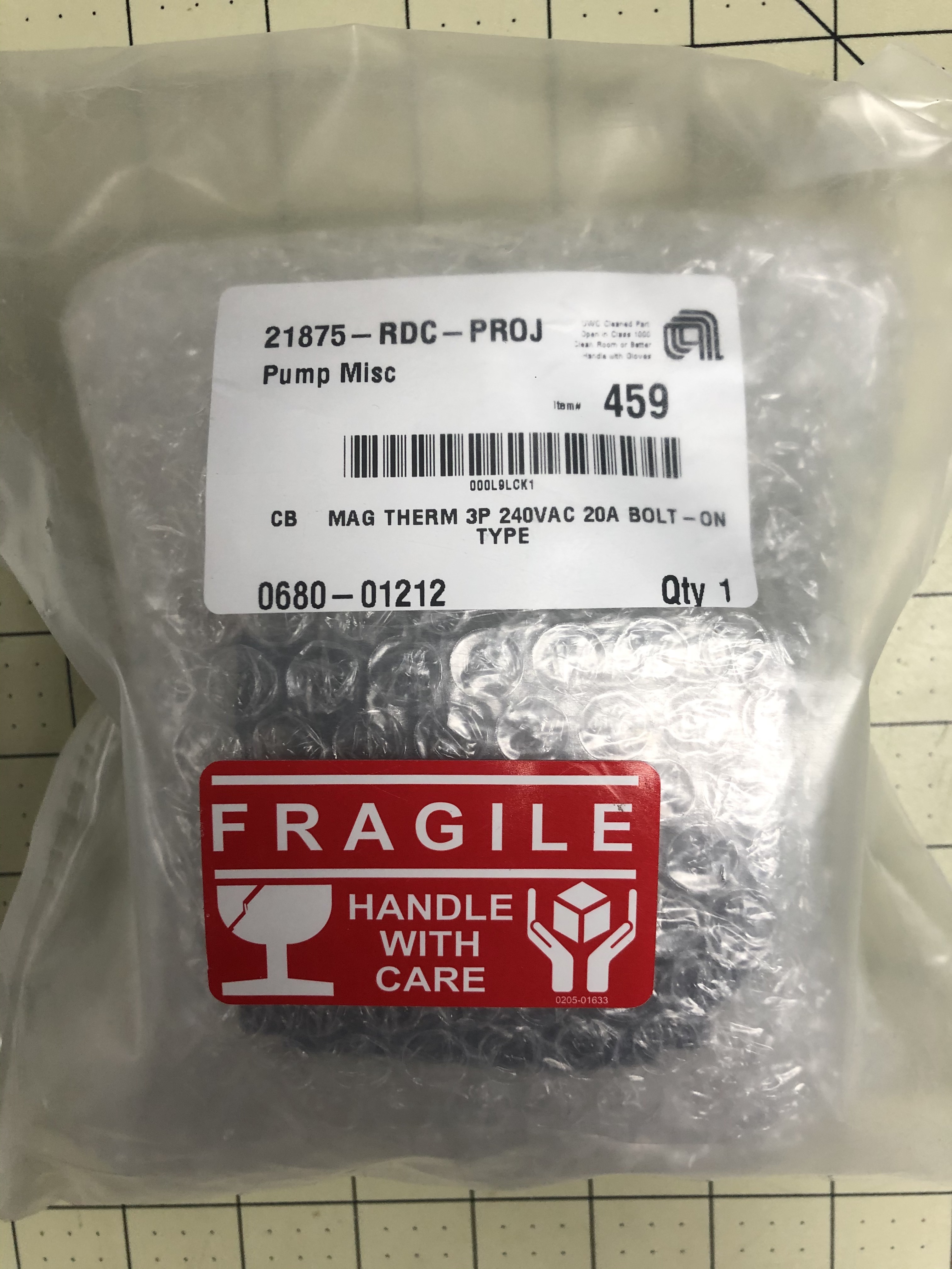 MAG THERM 3P 240VAC 20A BOLT-ON TYPE