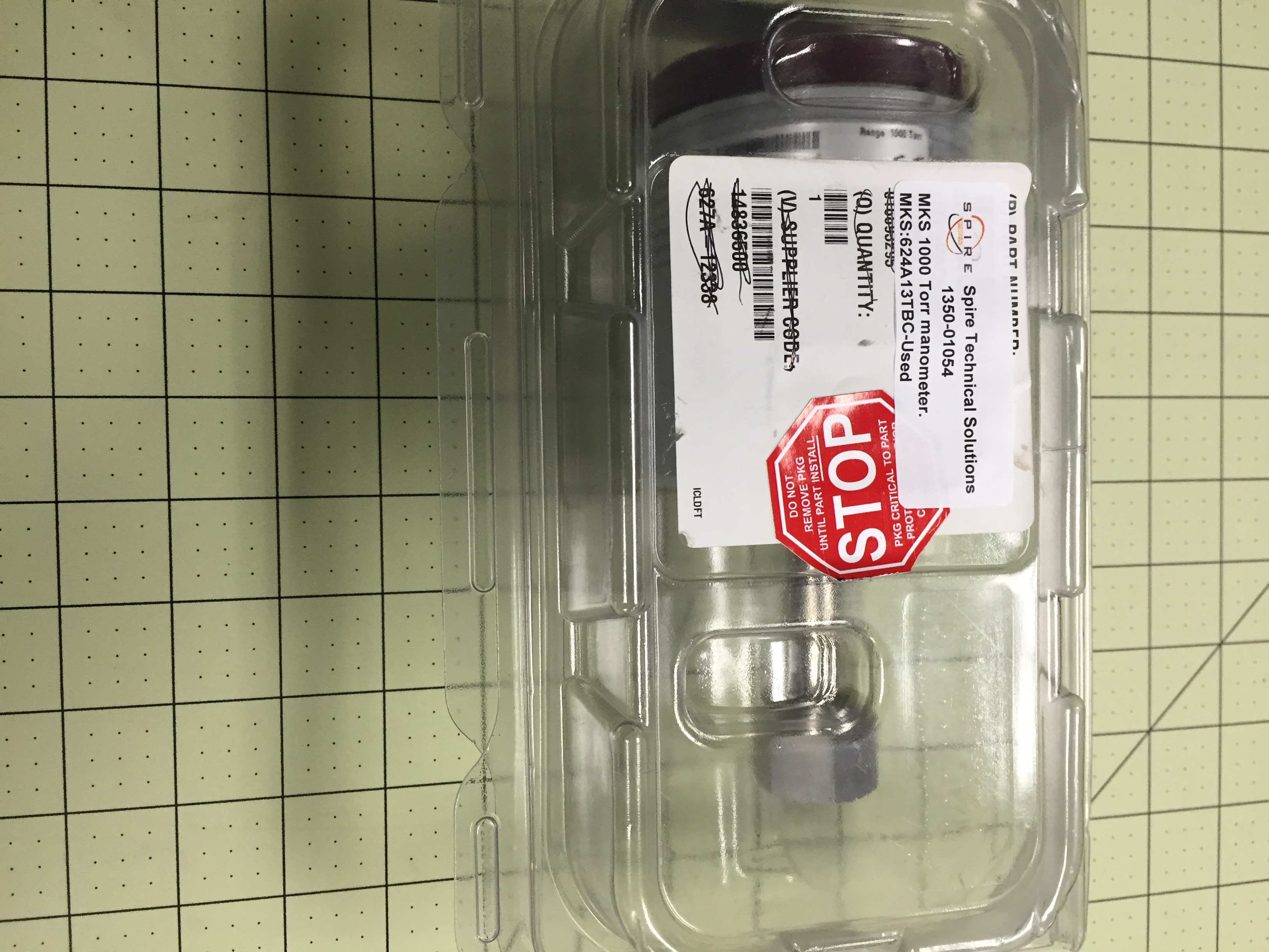 SPIRE Technical Solutions Used MKS 1000 Torr manometer. MKS624A13TBC