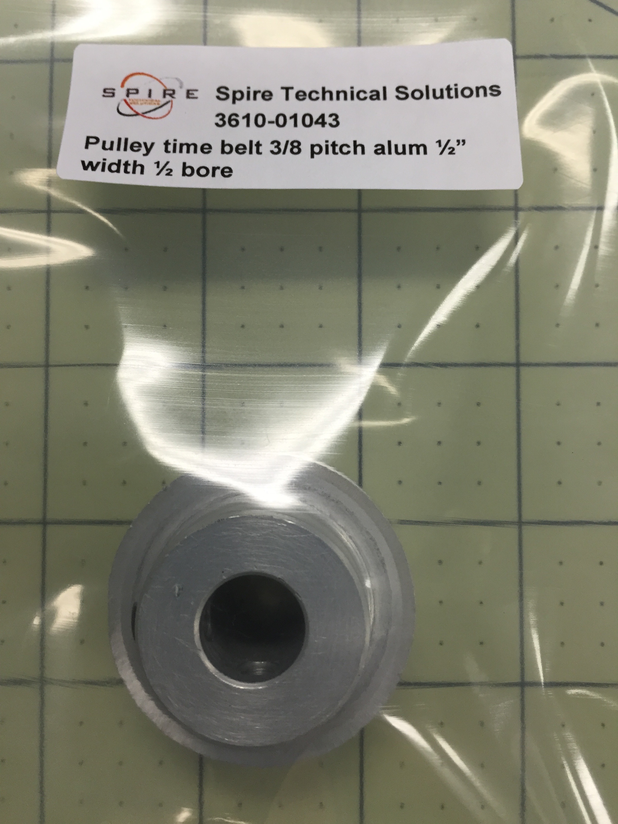 Pulley time belt 3/8 pitch alum ½” width ½ bore