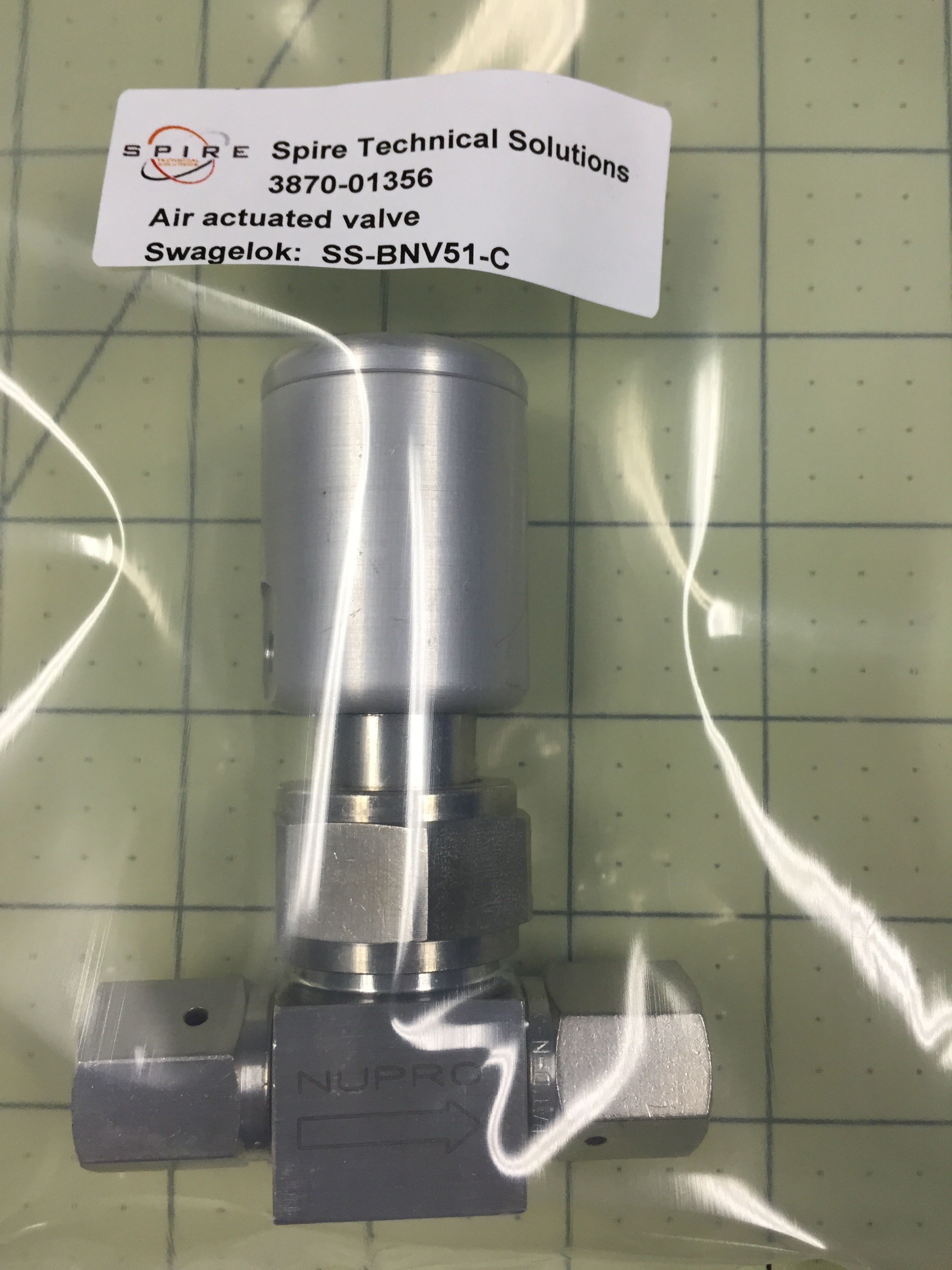 Air actuated valve
