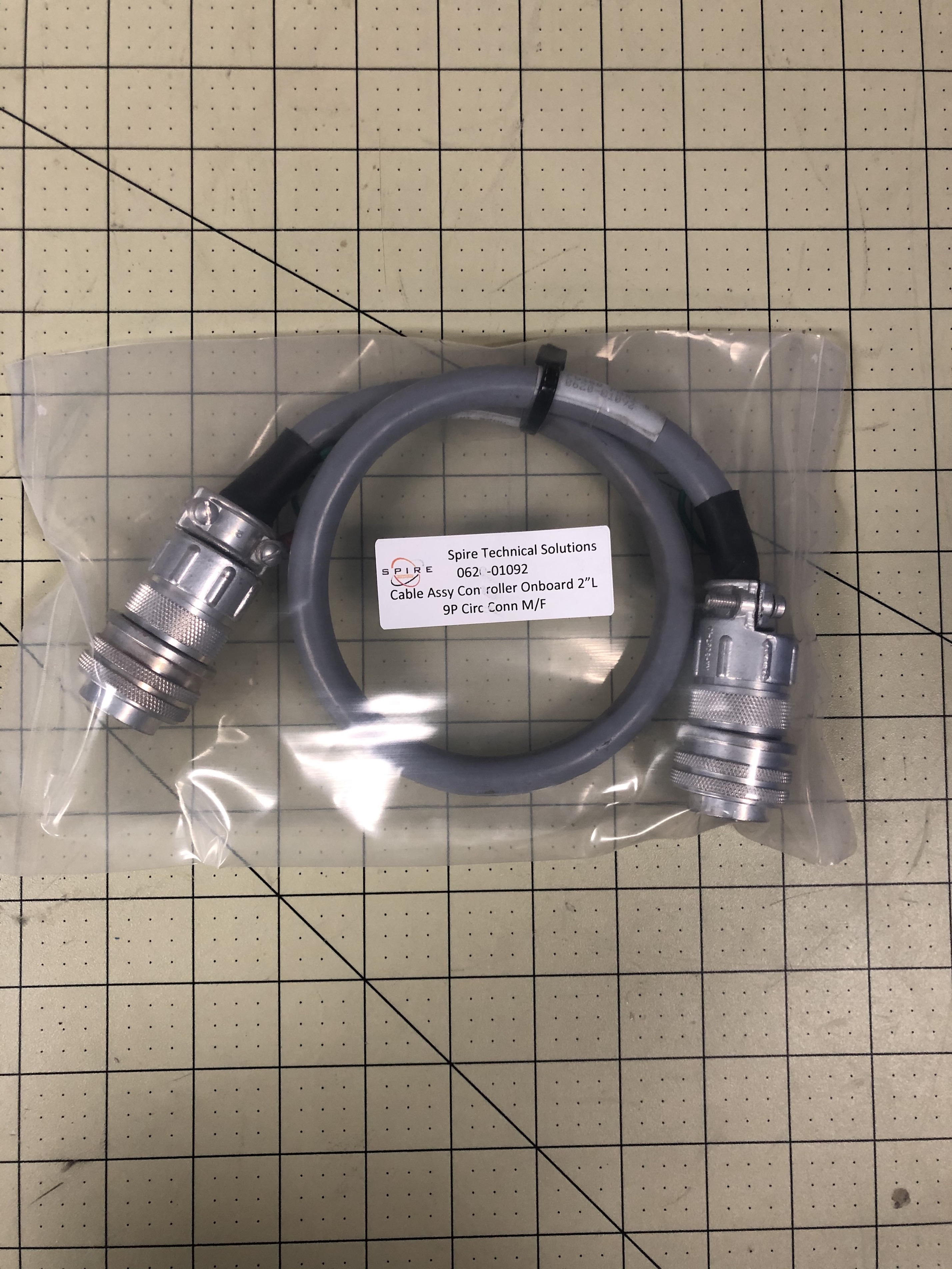 CABLE ASSY CONTROLLER ONBOARD 2'L 9P-CIRC CONN M/F